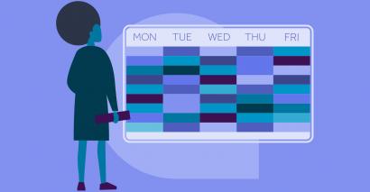 Teacher with timetable