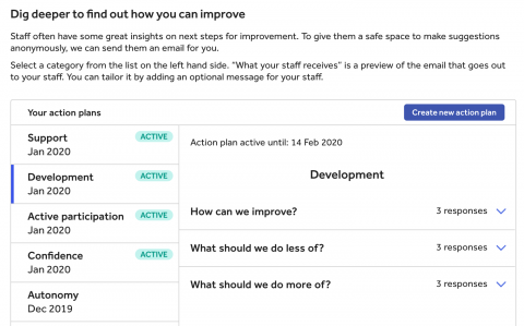 Staff Pulse action plans
